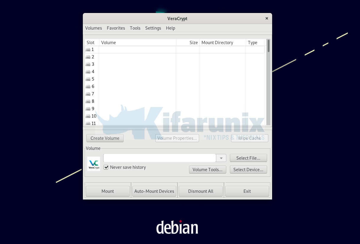 Debian11にVeraCryptをインストールします